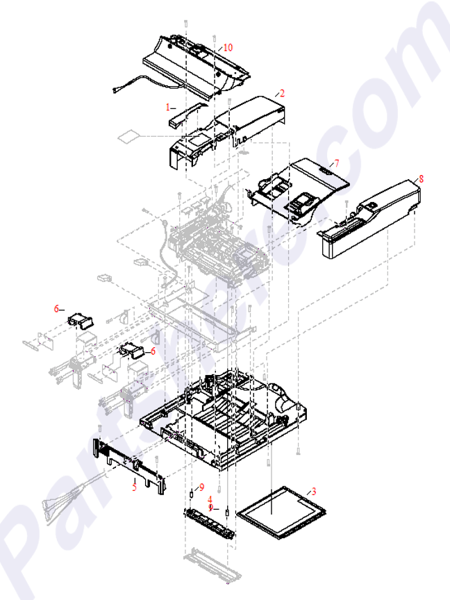 PF2282P025NI HP White backing plate assem view part diagram
